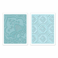 Sizzix - Textured Impressions - Bohemia Collection - Embossing Folders - Free Spirit Florals Set