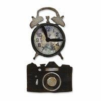 Sizzix - Tim Holtz - Alterations Collection - Movers and Shapers Die - Vintage Alarm Clock and Camera Set