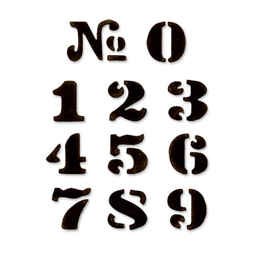 Sizzix - Tim Holtz - Alterations Collection - Movers and Shapers Die - Cargo Stencil Number Set