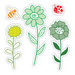 Sizzix - Hero Arts - Framelits Die and Repositionable Rubber Stamp Set - Garden Flowers Set