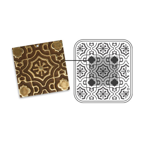 Sizzix - DecoEmboss Die - Vintaj - Embossing Folders - Moroccan Tile