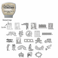 Sizzix - EClips - Tim Holtz - Alterations Collection - Electronic Shape Cutting System - Cartridge - Stamp2Cut - Number 4