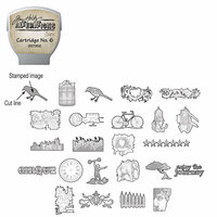 Sizzix - EClips - Tim Holtz - Alterations Collection - Electronic Shape Cutting System - Cartridge - Stamp2Cut - Number 6