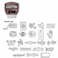 Sizzix - EClips - Tim Holtz - Alterations Collection - Electronic Shape Cutting System - Cartridge - Stamp2Cut - Number 7