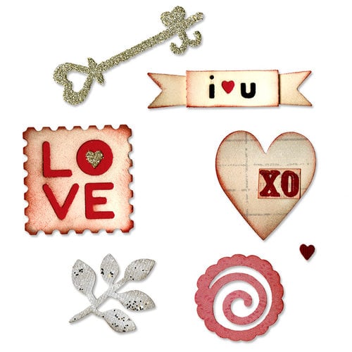 Sizzix - From the Heart Collection - Sizzlits Die - Medium - Hearts and More Set