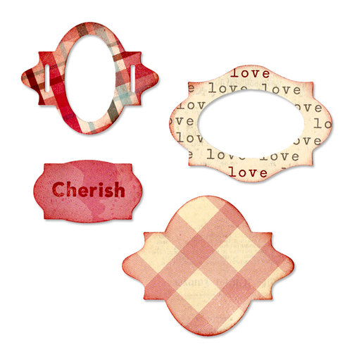 Sizzix - From the Heart Collection - Sizzlits Die - Medium - Lovely Labels Set