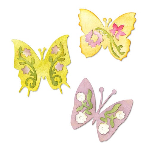 Sizzix - Botanical Sanctuary Collection -Sizzlits Die - Medium - Butterfly Set 3