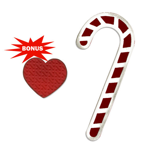 Sizzix - BasicGrey - Nordic Holiday Collection - Bigz and Embosslits Die - Candy Canes and Heart