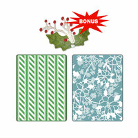 Sizzix BasicGrey Alpine Pattern and Flowers Set Embossed Folders and Sizzlits Die