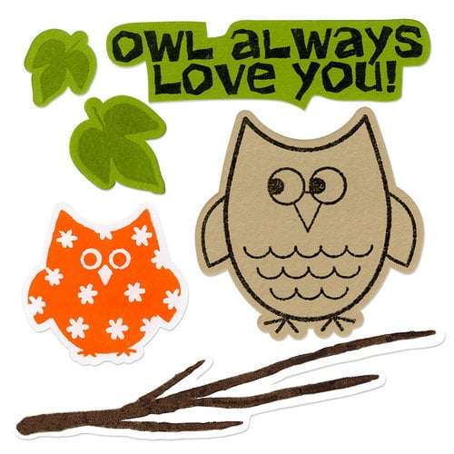 Sizzix - Holiday Collection - Framelits Die and Repositionable Rubber Stamp Set - Autumn Owls