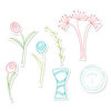 Sizzix - Holiday Collection - Framelits Die and Repositionable Rubber Stamp Set - Flowers and Vase