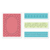 Sizzix - Textured Impressions - Holiday Collection - Embossing Folders - Ornate Frame and Borders Set