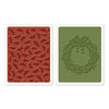 Sizzix - Tim Holtz - Texture Fades - Alterations Collection - Christmas - Embossing Folders - Holly Pattern and Wreath Set