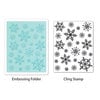 Sizzix - Stamp and Emboss - Hero Arts - Embossing Folder and Repositionable Rubber Stamp - Snowflake Background Set