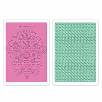 Sizzix - Textured Impressions - Embossing Folders - English Botanical and Houndstooth Set