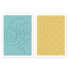 Sizzix - Textured Impressions - Embossing Folders - Merci and Printer's Ornament Set