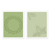 Sizzix - Susan's Garden Collection - Textured Impressions - Embossing Folders - Bird and Wreath Set