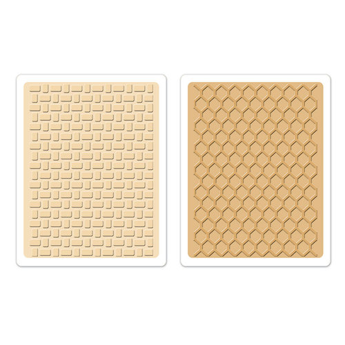Sizzix - Textured Impressions - Embossing Folders - Basket Weave and Honeycomb Set
