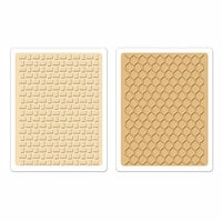 Sizzix - Textured Impressions - Embossing Folders - Basket Weave and Honeycomb Set