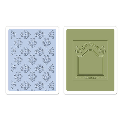 Sizzix - Textured Impressions - Embossing Folders - Rosebuds and Seed Packet Set