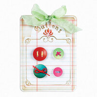 Sizzix - Antique Faire Collection - Bigz Die and Embossing Folder - Button Card