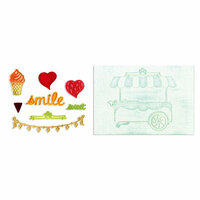 Sizzix - Framelits Die and Textured Impressions - Die Cutting Template and Embossing Folders - Sweet Shoppe Set