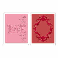 Sizzix - Textured Impressions - Embossing Folders - Frame and Love Set