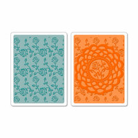 Sizzix - Textured Impressions - Embossing Folders - Doily and Roses Set