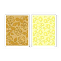 Sizzix - Textured Impressions - Embossing Folders - Pom-Poms and Roses Set