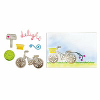 Sizzix - Framelits Die and Embossing Folders - Delightful Bicycle
