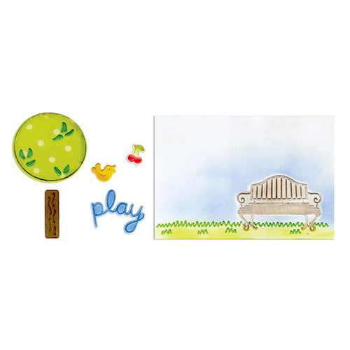 Sizzix - Framelits Die and Embossing Folders - Playing in the Park Set