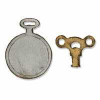Sizzix - Tim Holtz - Alterations Collection - Movers and Shapers Die - Mini Clock Key and Pocket Watch