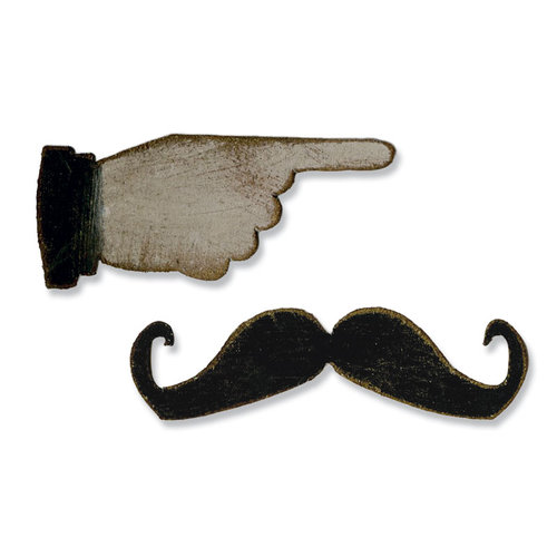 Sizzix - Tim Holtz - Alterations Collection - Movers and Shapers Die - Mini Mustache and Pointed Finger