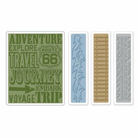 Sizzix - Tim Holtz - Alterations Collection - Texture Trades - Embossing Folders - Travel Signs Set