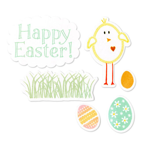 Sizzix - Framelits Die and Clear Acrylic Stamp Set - Easter