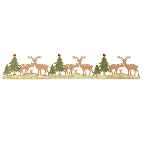 Sizzix - Favorite Things Collection - Sizzlits Decorative Strip Die - Christmas - Woodland Deer