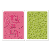 Sizzix - Favorite Things Collection - Textured Impressions - Christmas - Embossing Folders - Fa La La Set