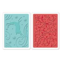 Sizzix - Favorite Things Collection - Textured Impressions - Christmas - Embossing Folders - Starry Night Set