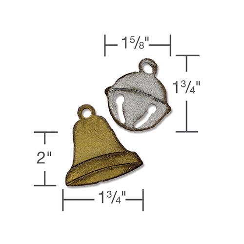 Sizzix - Tim Holtz - Alterations Collection - Movers and Shapers Die - Mini Jingle Bell and Christmas Bell