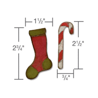 Sizzix - Tim Holtz - Alterations Collection - Movers and Shapers Die - Mini Stocking and Candy Cane
