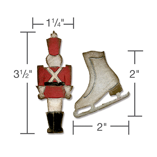Sizzix - Tim Holtz - Alterations Collection - Movers and Shapers Die - Mini Toy Soldier and Ice Skate