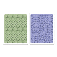 Sizzix - Snippets Collection - Textured Impressions - Embossing Folders - Trellis and Swirls Set