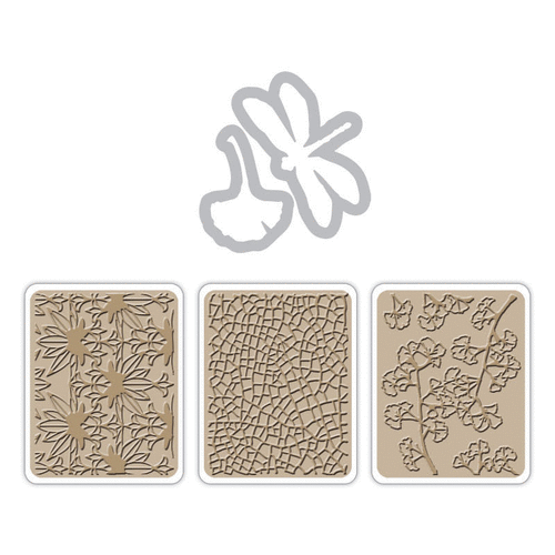 Sizzix - Thinlits Die with Textured Impressions Embossing Folders - Vintaj - Asian Dragonfly