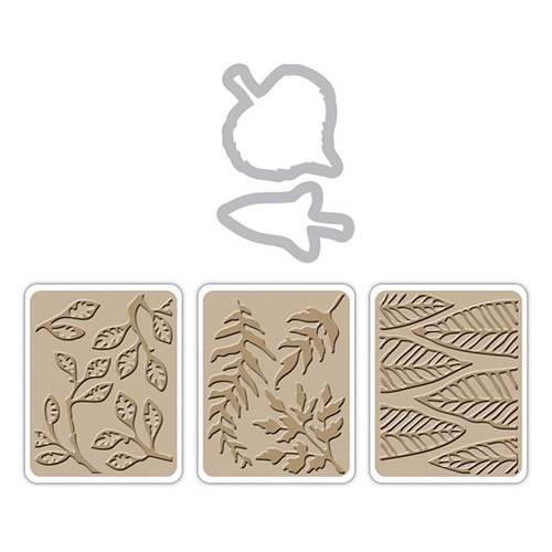 Sizzix - Thinlits Die with Textured Impressions Embossing Folders - Vintaj - Dancing Leaves