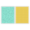 Sizzix - Flip Its and Stand Ups Collection - Textured Impressions - Embossing Folders - Swirls and Squares in Ovals Set