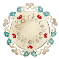 Sizzix - Laced with Love Collection - Thinlits Die - Doily, Love Silhouette