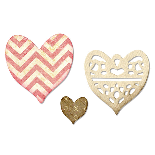 Sizzix - Laced with Love Collection - Thinlits Die - Medallion, Layering Heart