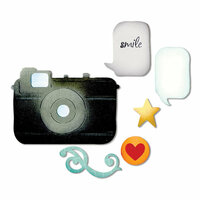 Sizzix - Thinlits Die - Retro Camera and Icons