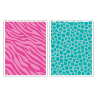 Sizzix - Cherished Collection - Textured Impressions - Embossing Folders - Animal Print Set 2