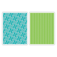 Sizzix - Cherished Collection - Textured Impressions - Embossing Folders - Pinwheels and Stripes Set